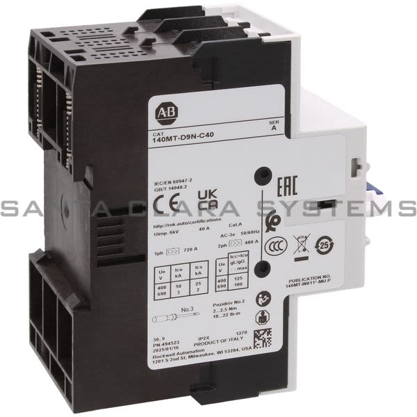 Allen Bradley 140MT-D9N-C40 Motor Protection Circuit Breaker Product Image