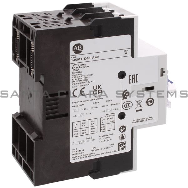 Allen Bradley 140MT-D9T-A40 Motor Protection Circuit Breaker Product Image
