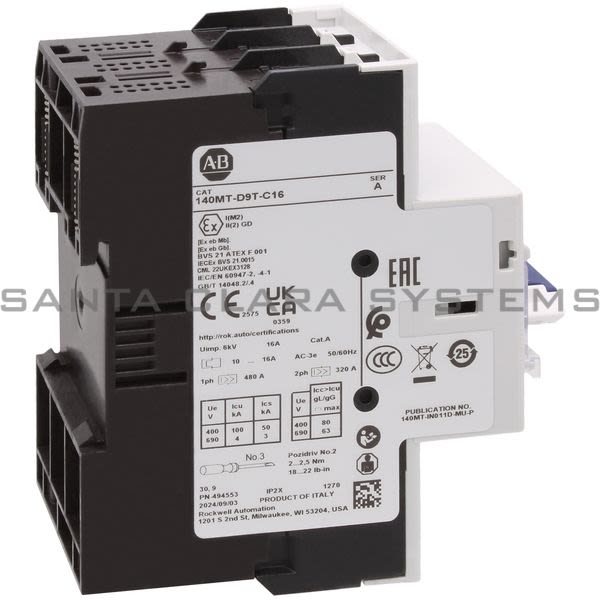 Allen Bradley 140MT-D9T-C16 Motor Protection Circuit Breaker Product Image