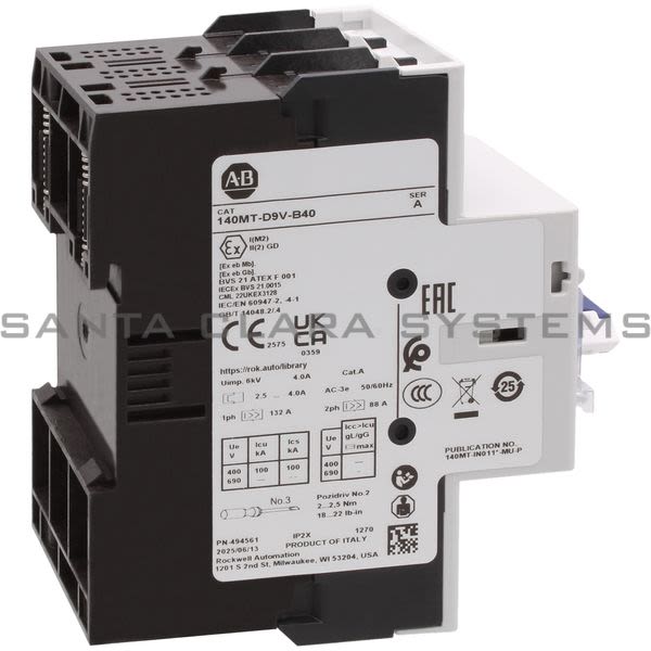 Allen Bradley 140MT-D9V-B40 Motor Protection Circuit Breaker Product Image
