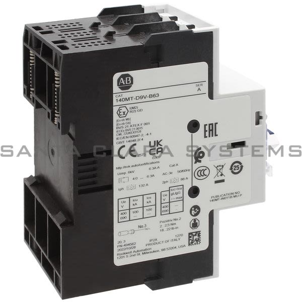 Allen Bradley 140MT-D9V-B63 Motor Protection Circuit Breaker Product Image