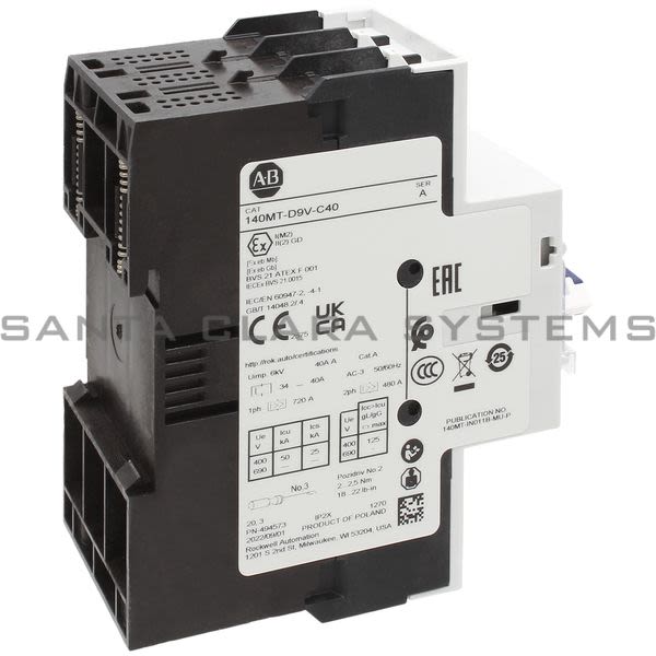 Allen Bradley 140MT-D9V-C40 Motor Protection Circuit Breaker Product Image