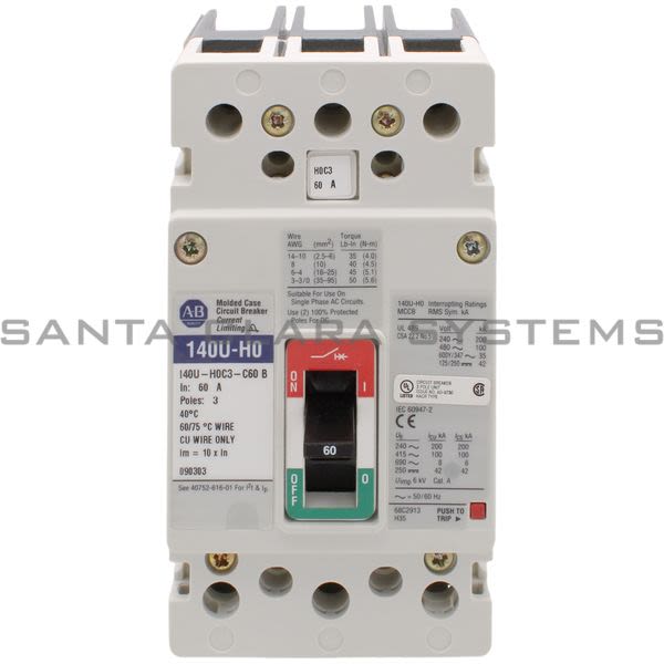 Allen Bradley 140U-H0C3-C60 Circuit Breaker Product Image