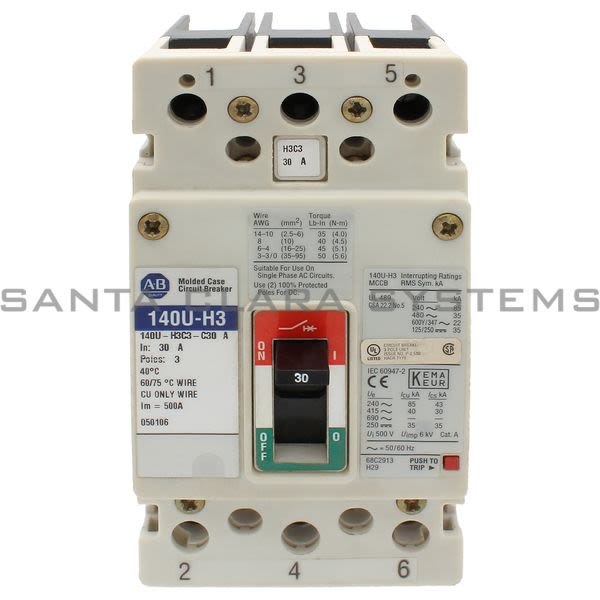 Allen Bradley 140U-H3C3-C30 Circuit Breaker Product Image