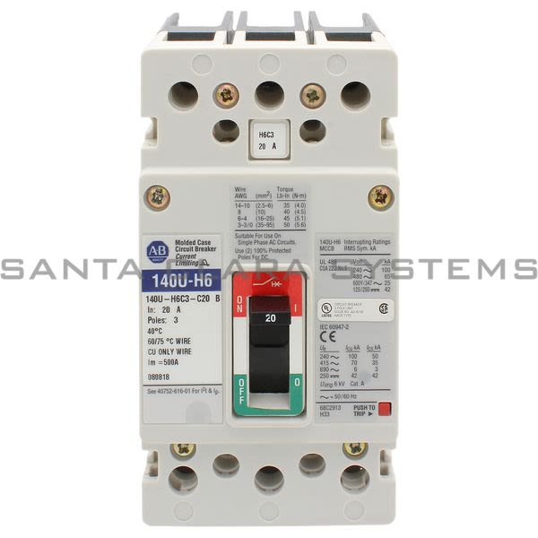 Allen Bradley 140U-H6C3-C20 Circuit Breaker Product Image