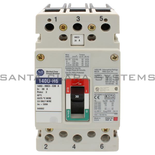 Allen Bradley 140U-H6C3-C30 Circuit Breaker Product Image