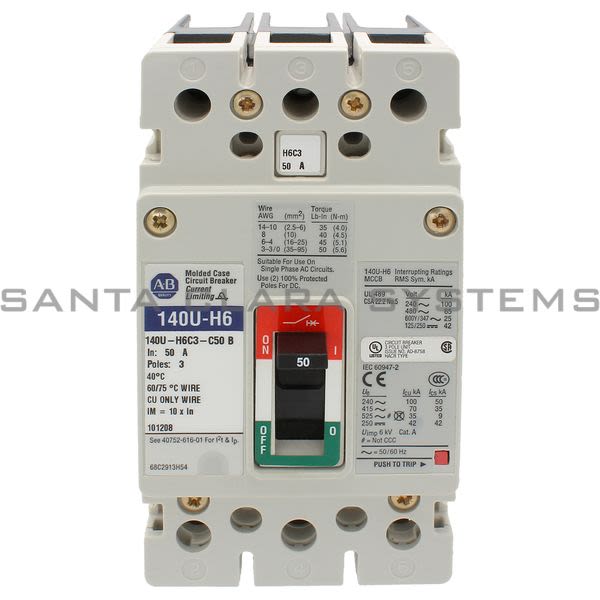 Allen Bradley 140U-H6C3-C50 Circuit Breaker Product Image