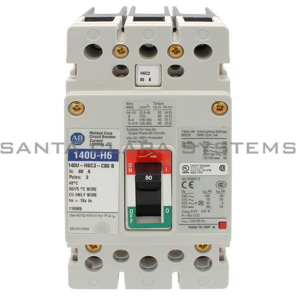 Allen Bradley 140U-H6C3-C80 Circuit Breaker Product Image