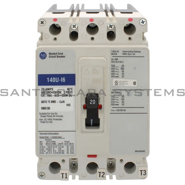 Allen Bradley 140U-I6C3-C20M Circuit Breaker Product Image