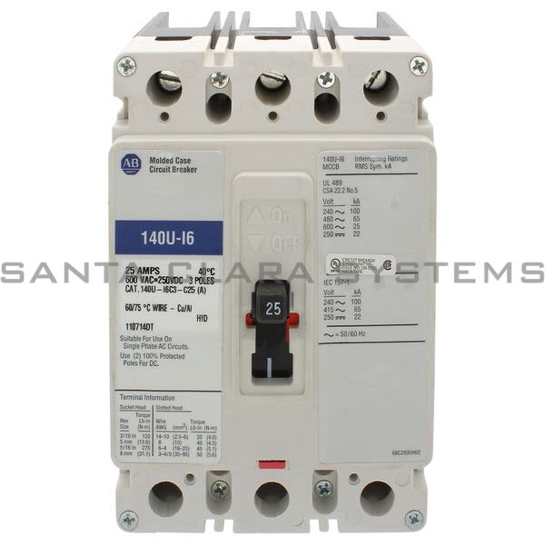 Allen Bradley 140U-I6C3-C25 Circuit Breaker Product Image