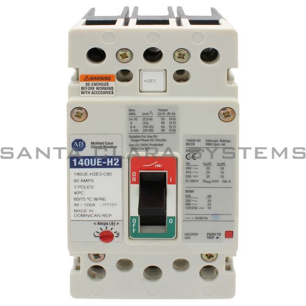 Allen Bradley 140UE-H2E3-C80 Circuit Breaker Product Image