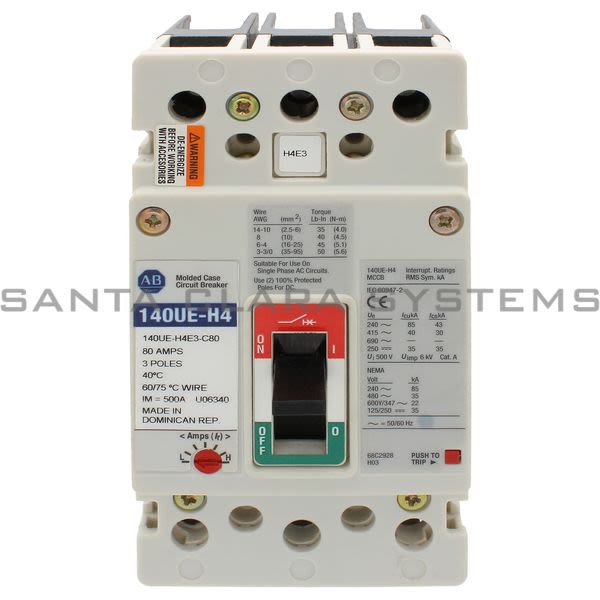 Allen Bradley 140UE-H4E3-C80 Circuit Breaker Product Image