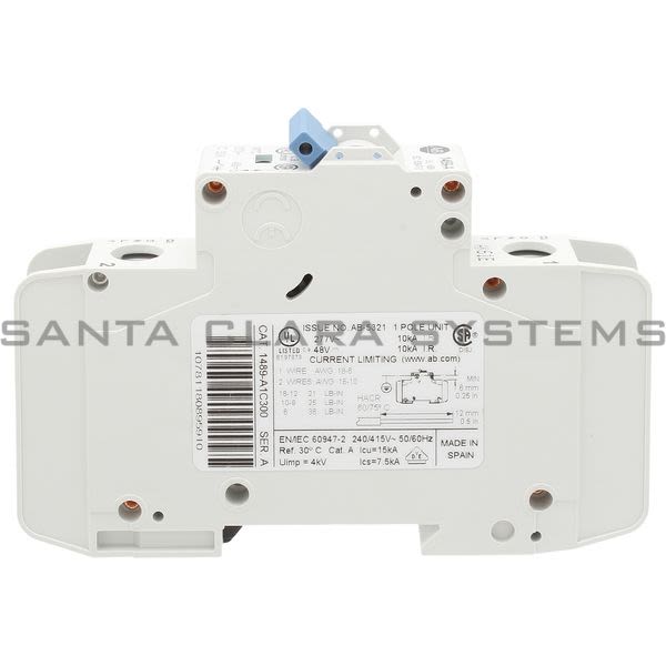 Allen Bradley 1489-A1C300 Ind Cir Brk 1Pole 240 VAC Product Image