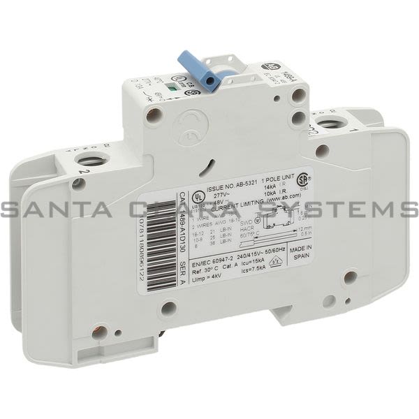 Allen Bradley 1489-A1D130 Ind Cir Brk 1Pole 277 VAC Product Image