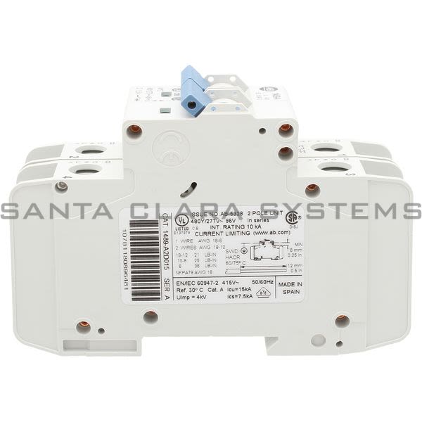 Allen Bradley 1489-A2D015 Ind Cir Brk 2P 480Y/277V Product Image