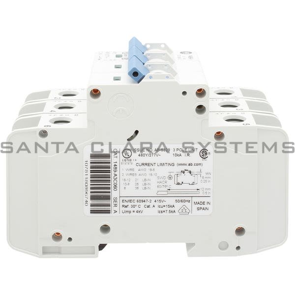 Allen Bradley 1489-A3C060 Ind Cir Brk 3P 480Y/277V Product Image