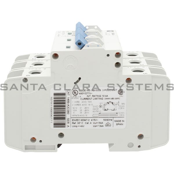Allen Bradley 1489-A3C080 Ind Cir Brk 3P 480Y/277V Product Image