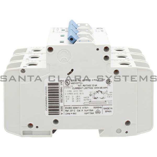 Allen Bradley 1489-A3C250 Ind Cir Brk 3Pole 240 VAC Product Image