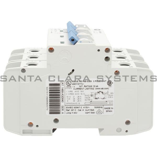 Allen Bradley 1489-A3D040 UL489 Miniature Circuit BIEC60947-2 Miniature Circ Product Image