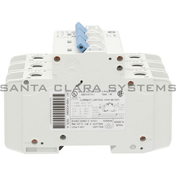 Allen Bradley 1489-A3D060 Ind Cir Brk 3P 480Y/277V Product Image