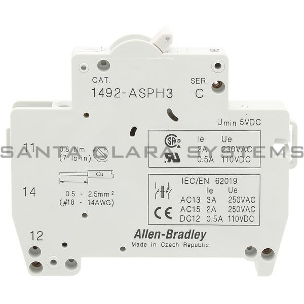 Allen Bradley 1492-ASPH3 Auxiliary Switch Product Image