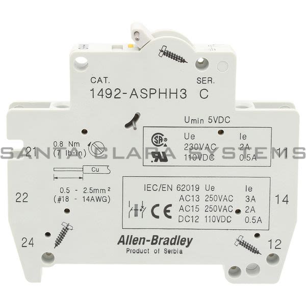 Allen Bradley 1492-ASPHH3 Dual Auxiliary Contact Module Product Image