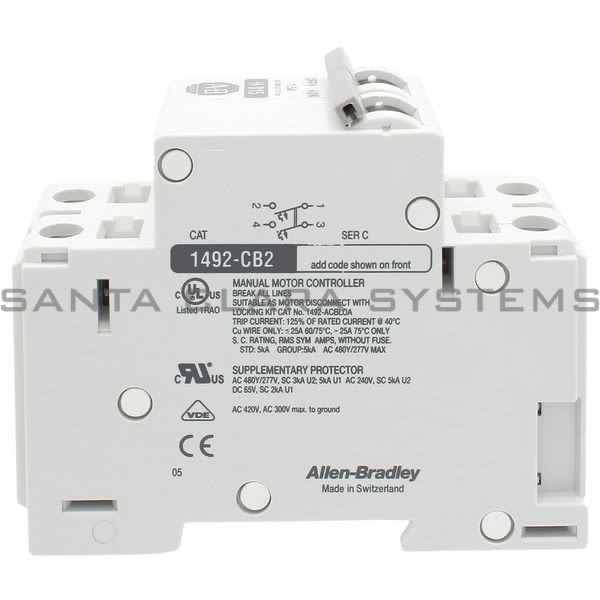 Allen Bradley 1492-CB2H015 Supp Prot/Man Motor Cntr 2 Pole, 1.5A Product Image