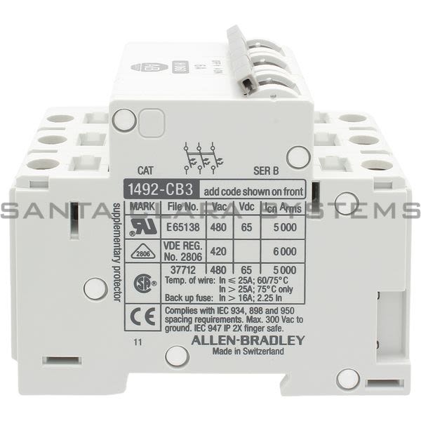 Allen Bradley 1492-CB3H060 Circuit Breaker Product Image