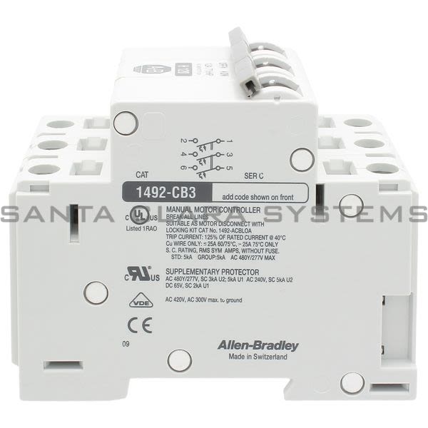 Allen Bradley 1492-CB3H120 Circuit Breaker Product Image