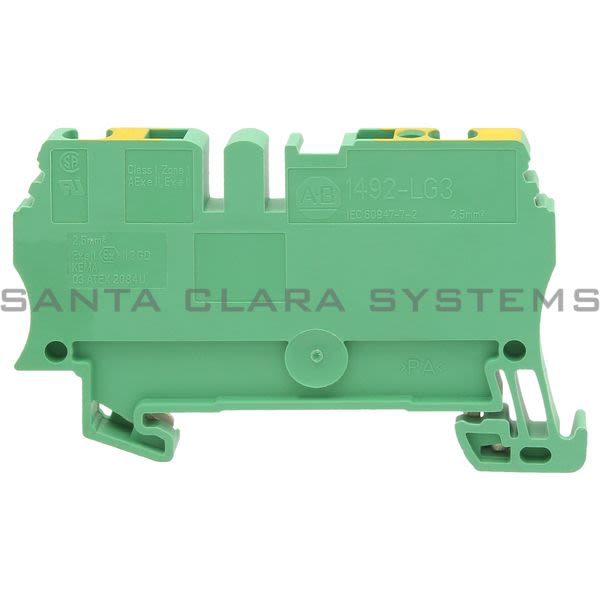 Allen Bradley 1492-LG3 Ground Spring Clamp Term Block 2.5mm Green/Yellow Product Image
