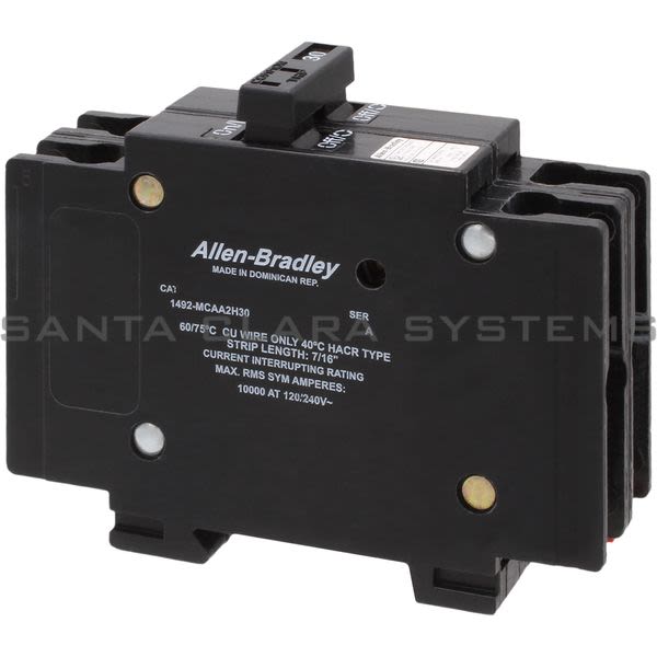 Allen Bradley 1492-MCAA2H30 Cir Brkr, 0.5 In/Pole, 10 KA AIC, 2 Pole, 30 A Product Image