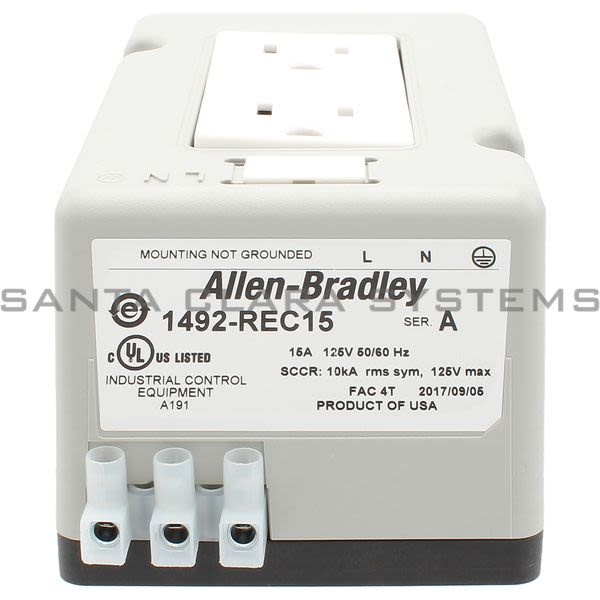 Allen Bradley 1492-REC15 DIN Rail Receptacle Product Image