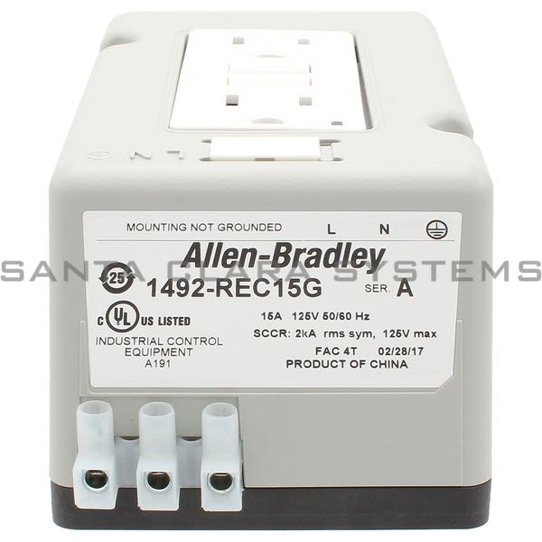 Allen Bradley 1492-REC15G DIN Rail Receptacle Product Image