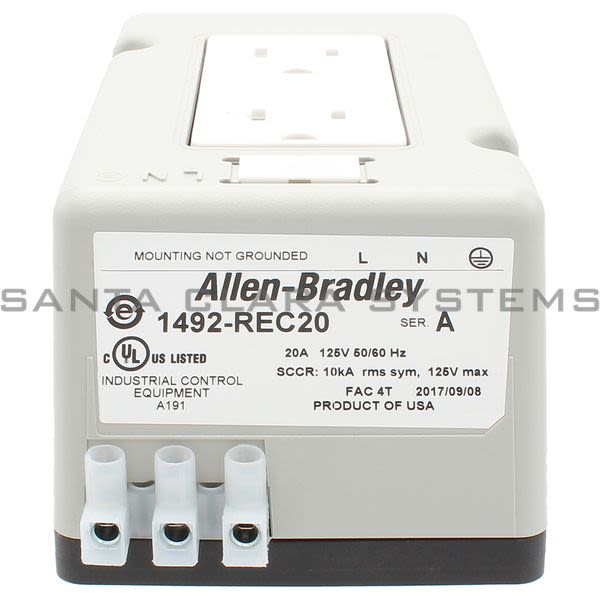 Allen Bradley 1492-REC20 DIN Rail Receptacle Product Image