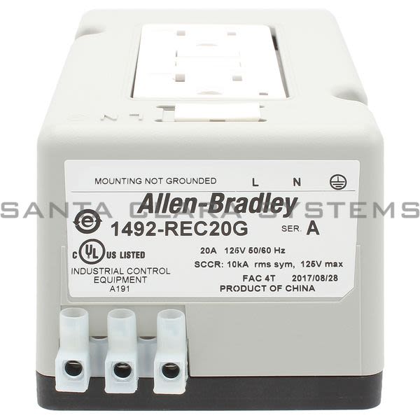 Allen Bradley 1492-REC20G DIN Rail Receptacle Product Image