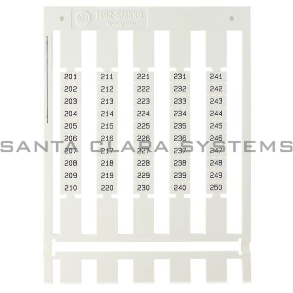 Allen Bradley 1492-SM5X9V201-250 Markers Product Image