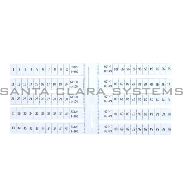 Allen Bradley 1492-SM6X12H1-100 Marker Card Product Image