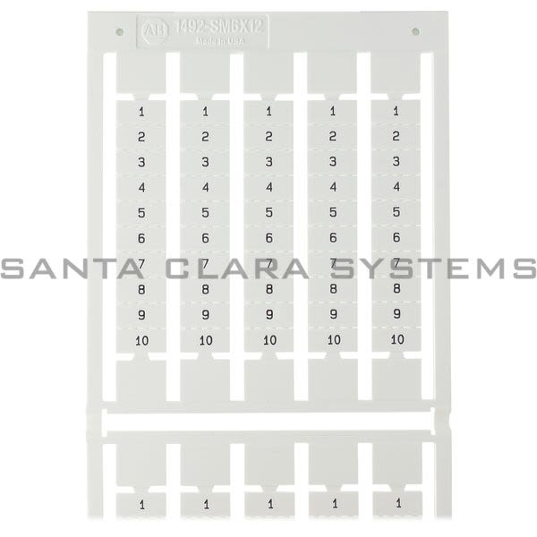 Allen Bradley 1492-SM6X12V1-10 Marker Card Product Image