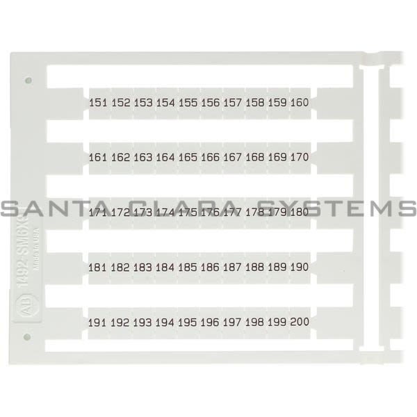 Allen Bradley 1492-SM6X9H151-200 Marker Card Product Image