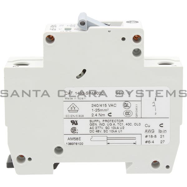 Allen Bradley 1492-SP1B020 Supplementary Protector Product Image