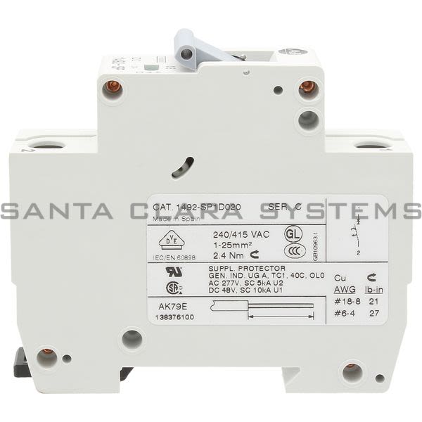 Allen Bradley 1492-SP1D020 Supplementary Protector Product Image