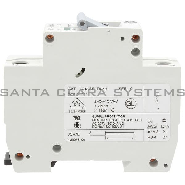 Allen Bradley 1492-SP1D070 Supplementary Protector Product Image