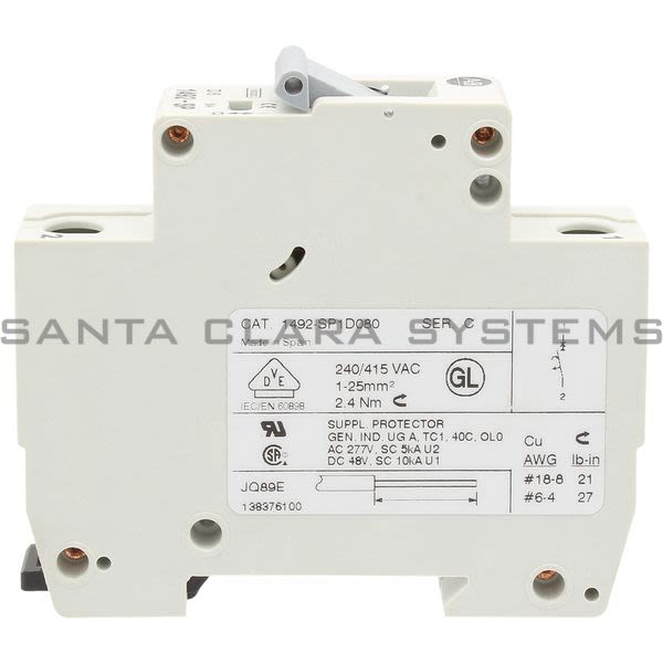 Allen Bradley 1492-SP1D080 Supplementary Protector Product Image