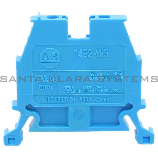Allen Bradley 1492-W3-B Terminal Block Blue Product Image