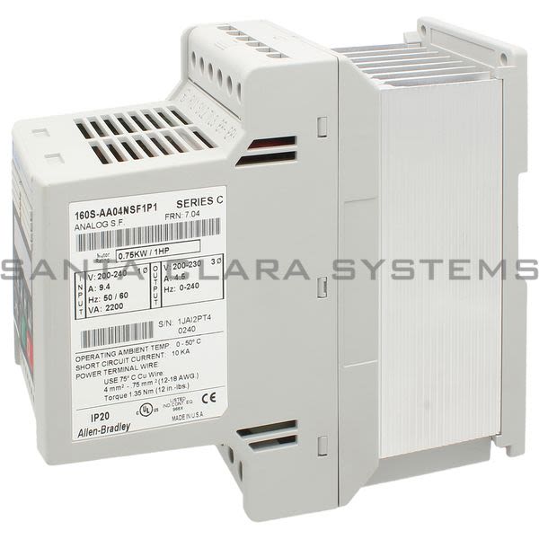 Allen Bradley 160S-AA04NSF1P1 Input 200-240V Output 4.5A Motor Rtg: .75kW/ 1 HP Product Image