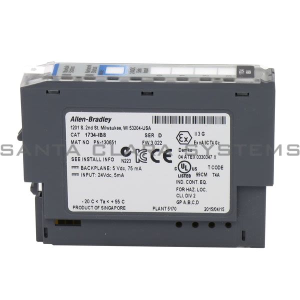 Allen Bradley 1734-IB8 8-Channel 24V DC Sink Input Module Product Image