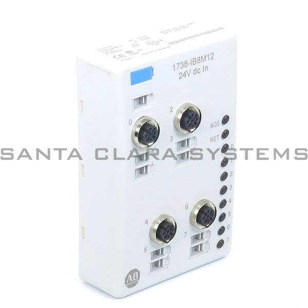 Allen Bradley 1738-IB8M12 Input Module 24VDC 8Point Sinking W/M12 Connector Product Image
