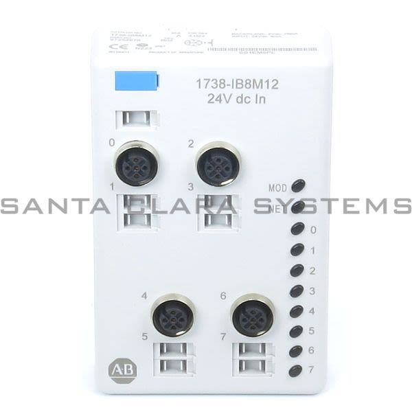 Allen Bradley 1738-IB8M12 Input Module 24VDC 8Point Sinking W/M12 Connector Product Image