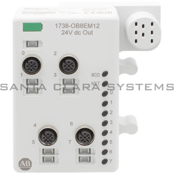 Allen Bradley 1738-OB8EM12 Output Module | ArmorPoint 24VDC 8 Sourcing Outputs With M12 Connectors Product Image