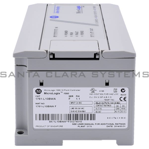 Allen Bradley 1761-L10BWA Controller | MicroLogix 1000 Product Image
